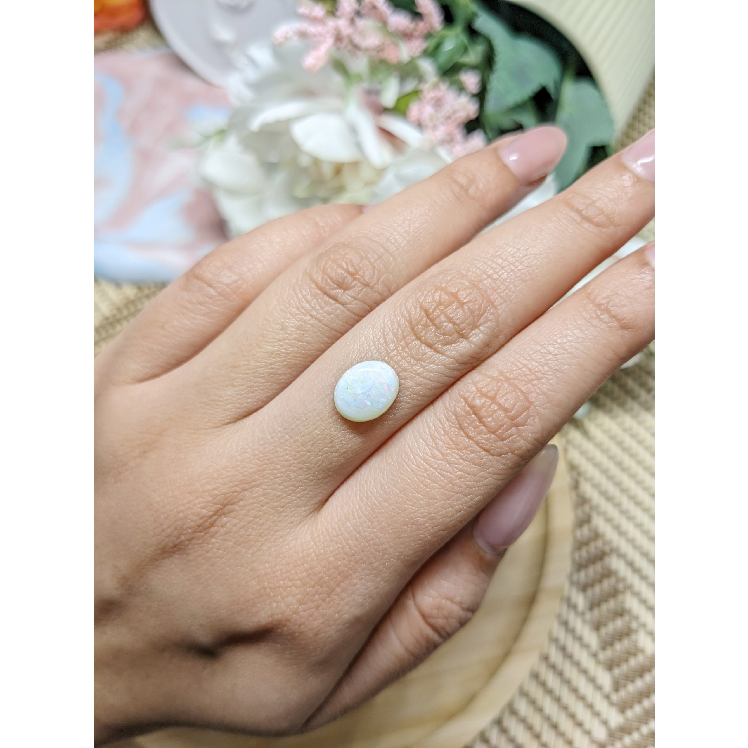 1.82 Ct. Multi Color Cabochon White Opal (Light Opal) from Brazil - Image 2
