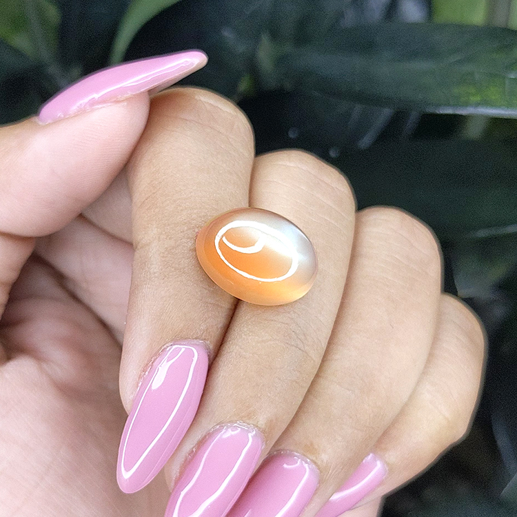 10.57 Ct. Yellow Cabochon Moonstone from Ceylon (Sri Lanka) - Image 2